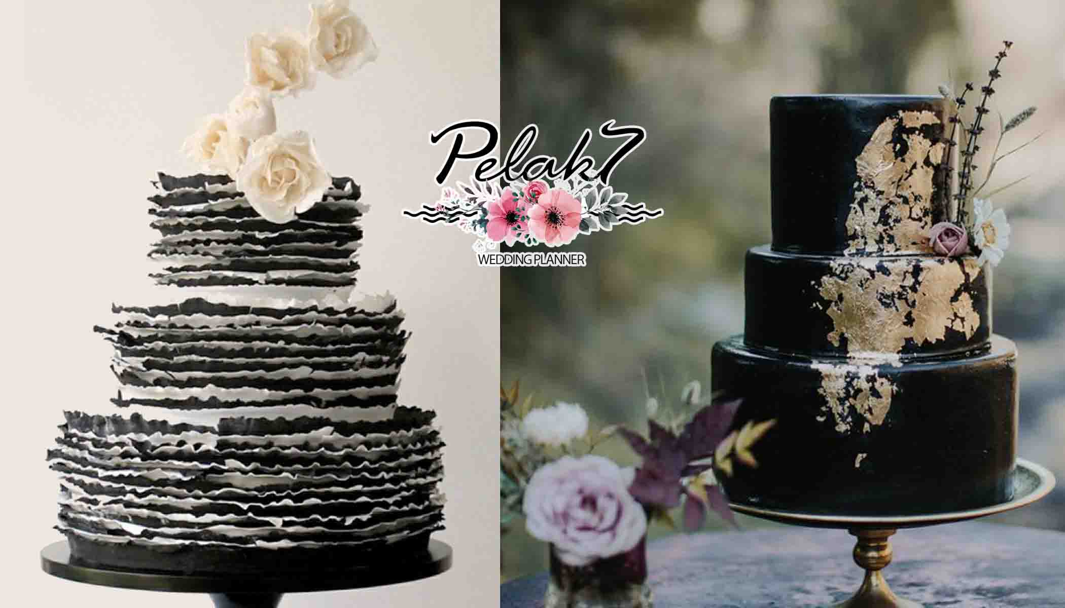 دیزاین کیک عروسی مشکی